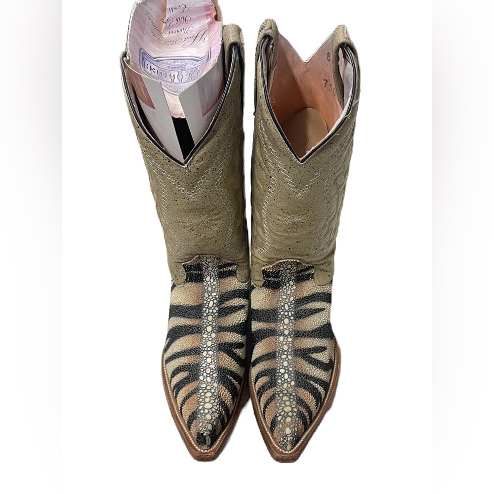 LONE STAR BOOTS Exotic Tiger Stripe Cowboy Boots